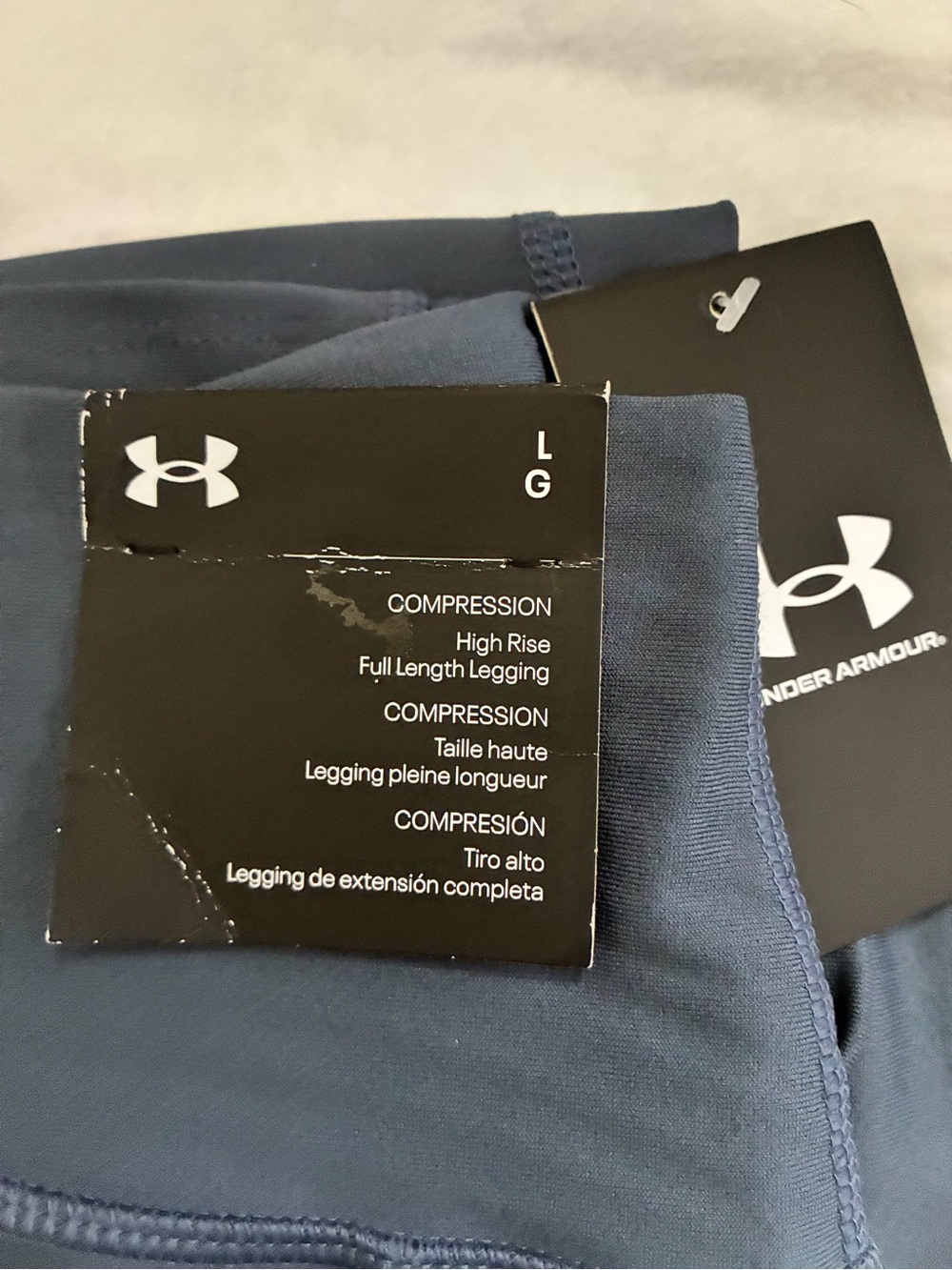 Under Armour Women's High-Rise Full-Length Compression Leggings - Navy Blue - Picture 3 of 8